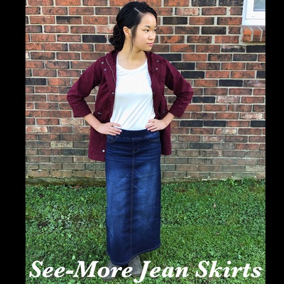 children's long denim skirts