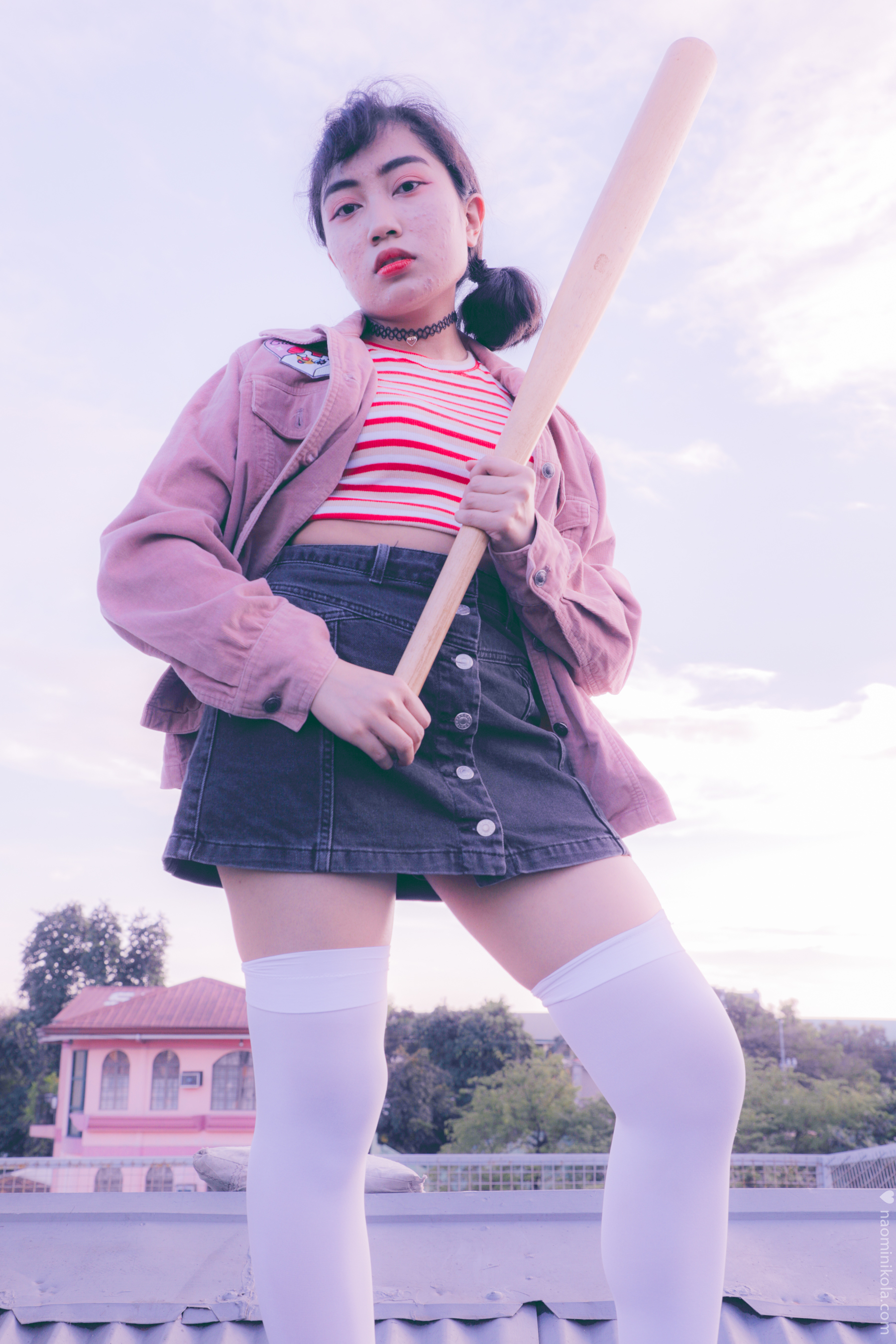 topshop purple denim skirt