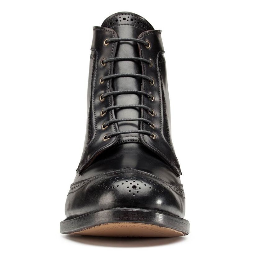 Handmade Mens Leather Shoes Wingtip Dress Black Boots on Storenvy