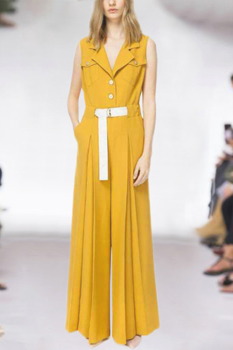 yellow utility jumpsuit
