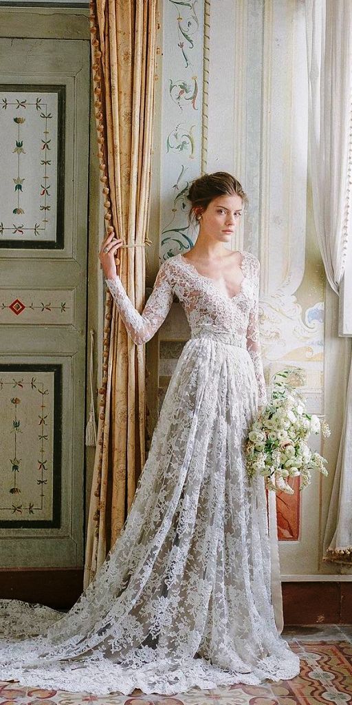 Vintage Wedding Gowns With Sleeves 2024