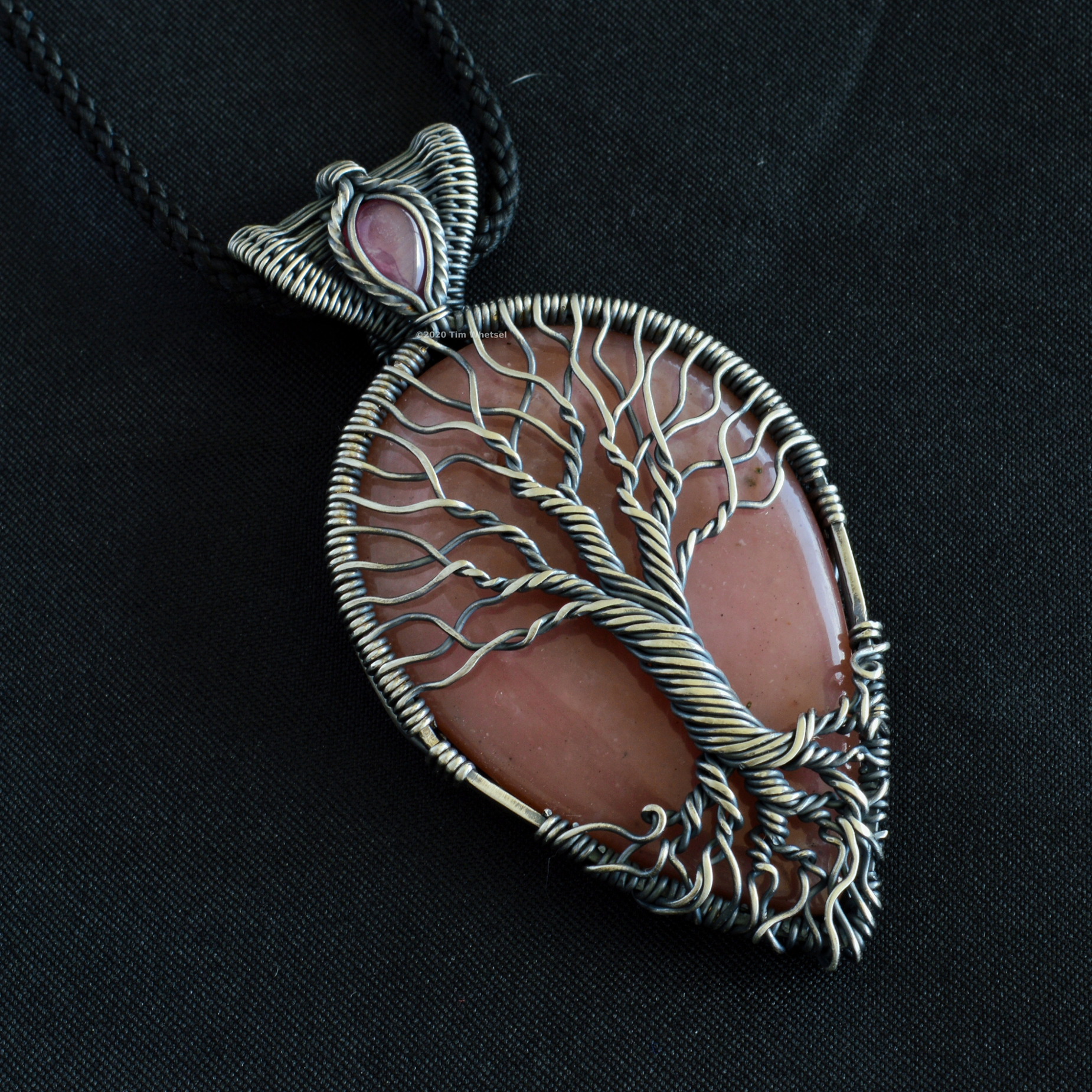 Peruvian Pink Opal, Sterling Silver, & Star Ruby Tree of