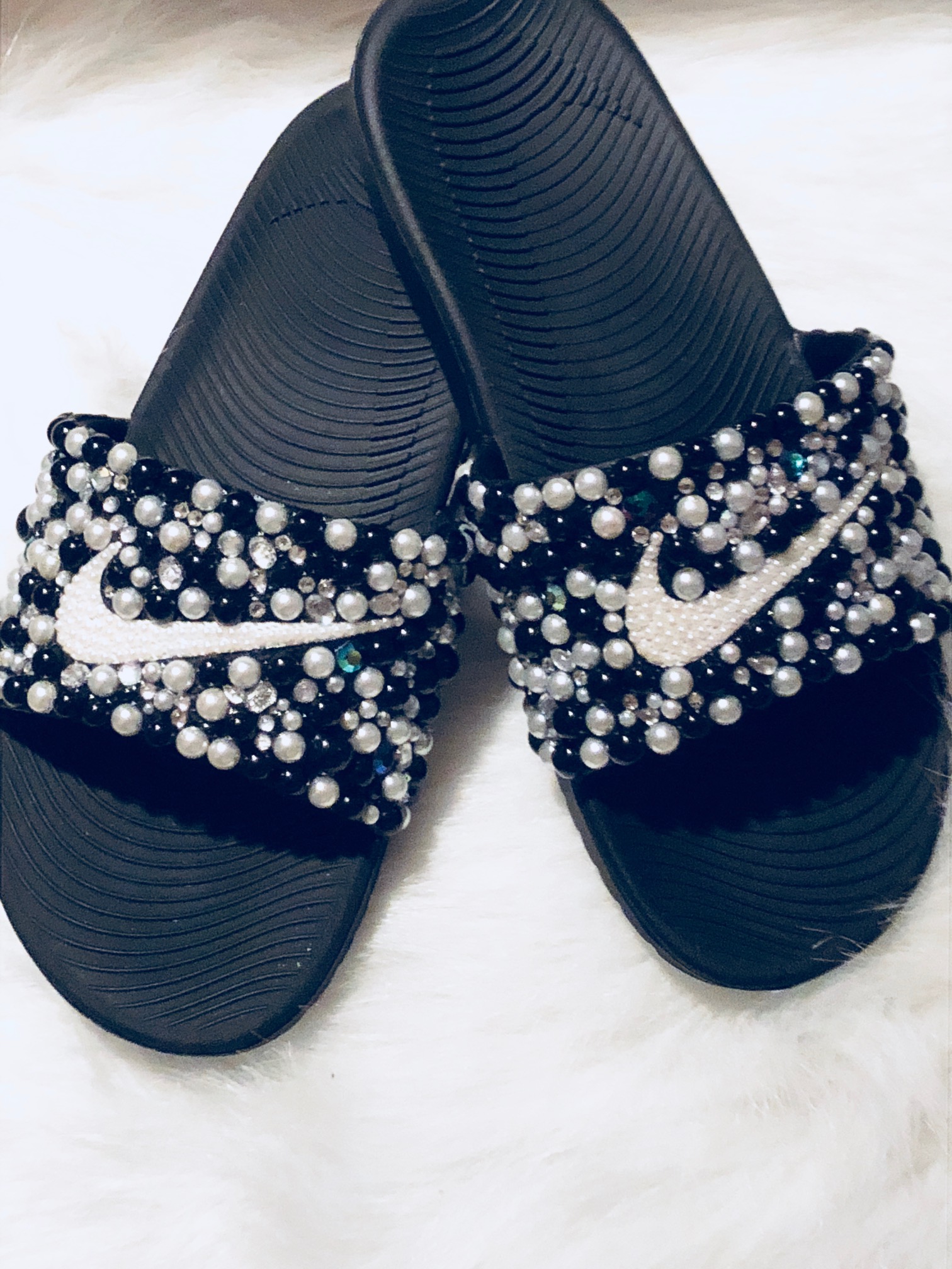 rhinestone nike slides