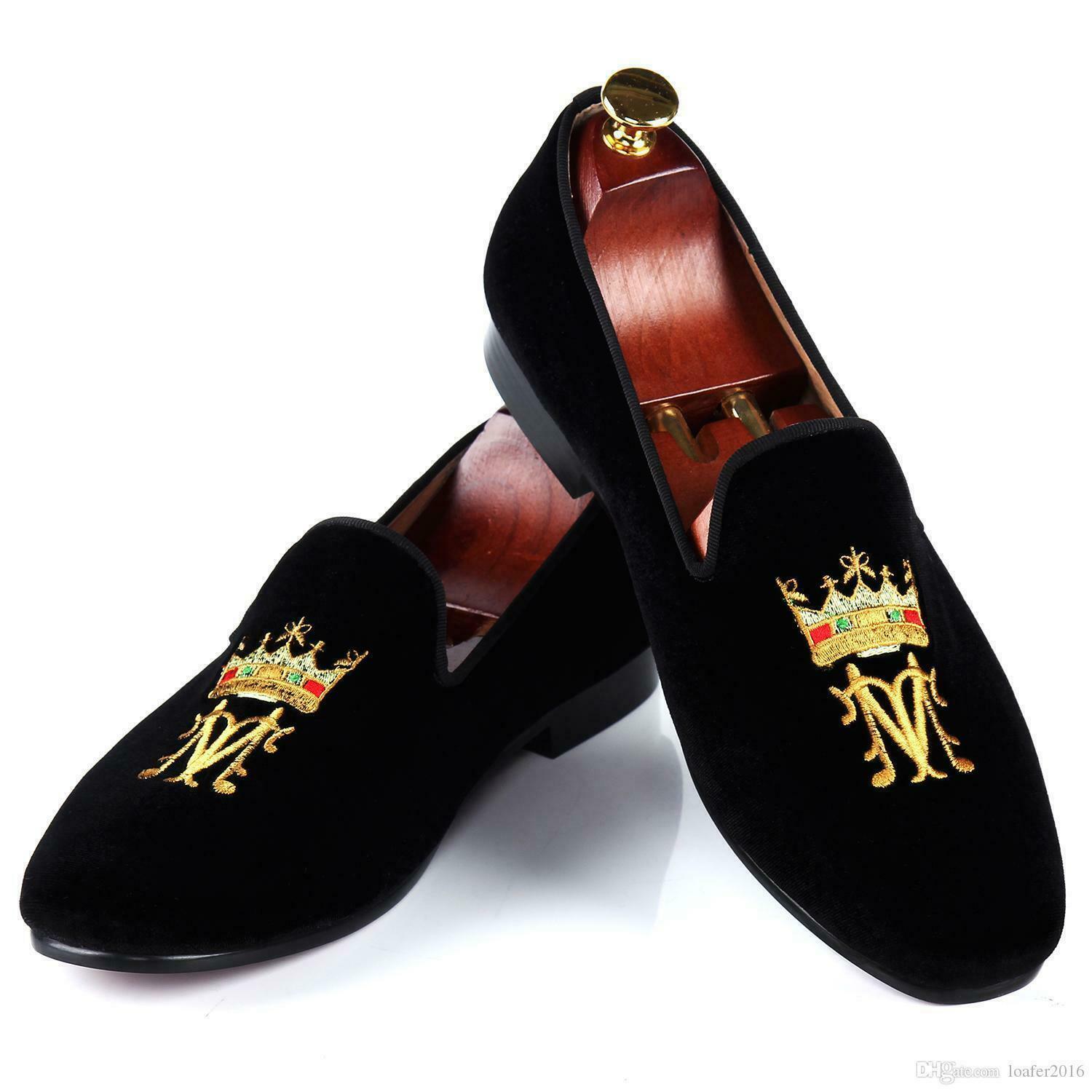 velvet embroidered shoes