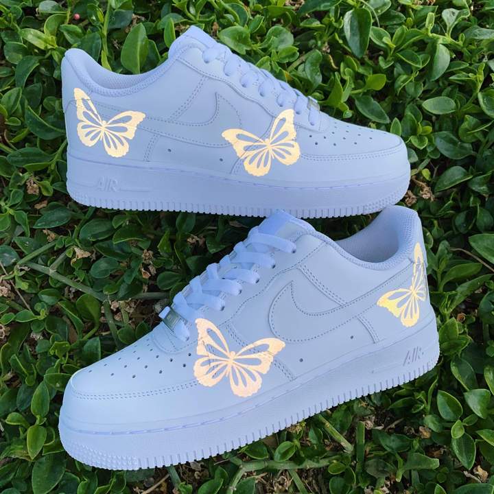 air force ones with butterflies