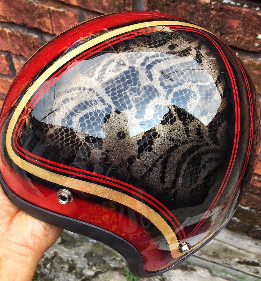 Motorcycle Helmet Cruiser Biker 3/4 Open Face Slim Fit Airbrush Painted